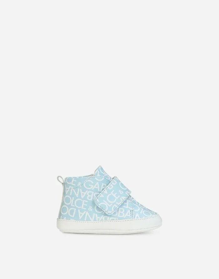 Dolce and Gabbana Newborn Boys039 Shoes 1620 Children Printed Nappa Leather Midtop Sneakers Azure Dolce and Gabbana Newborn Boys039 Shoes 1620 Children Printed Nappa Leather Midtop Sneakers Azure