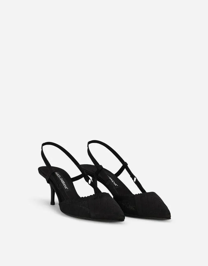 Dolce and Gabbana Pumps And Slingback Women Corsetstyle Satin Slingbacks Black Dolce and Gabbana Pumps And Slingback Women Corsetstyle Satin Slingbacks Black
