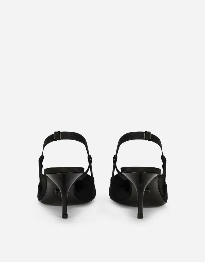 Dolce and Gabbana Pumps And Slingback Women Corsetstyle Satin Slingbacks Black Dolce and Gabbana Pumps And Slingback Women Corsetstyle Satin Slingbacks Black