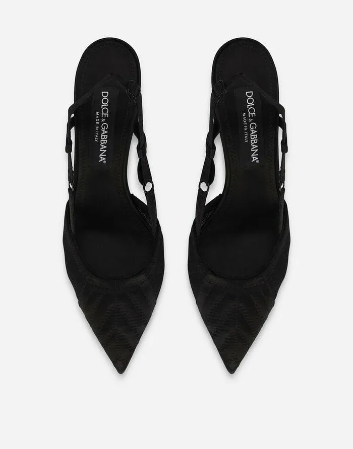 Dolce and Gabbana Pumps And Slingback Women Corsetstyle Satin Slingbacks Black Dolce and Gabbana Pumps And Slingback Women Corsetstyle Satin Slingbacks Black
