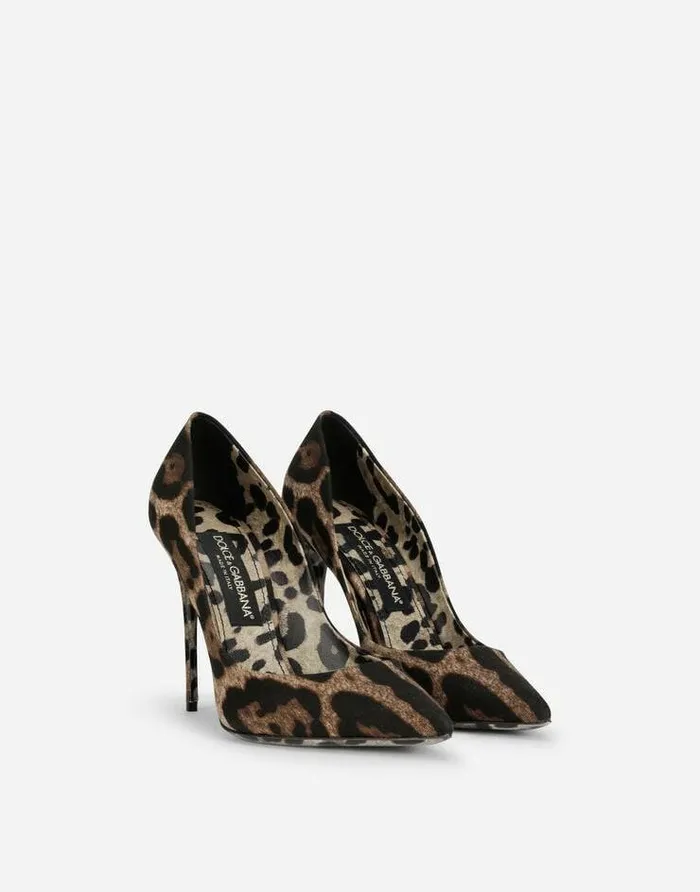 Dolce and Gabbana Pumps And Slingback Women Leopardprinted Cotton Pumps Animal Print