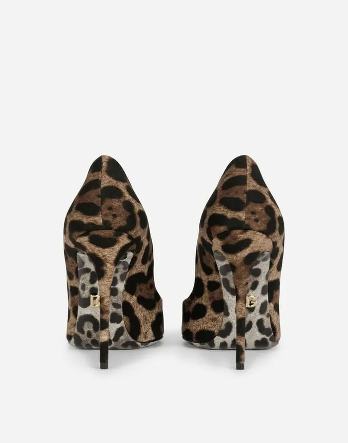 Dolce and Gabbana Pumps And Slingback Women Leopardprinted Cotton Pumps Animal Print