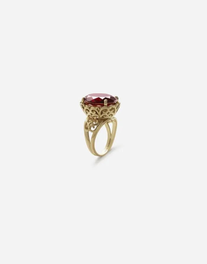 Dolce and Gabbana Rings Women Gold Ring With Precious Stone Gold Dolce and Gabbana Rings Women Gold Ring With Precious Stone Gold