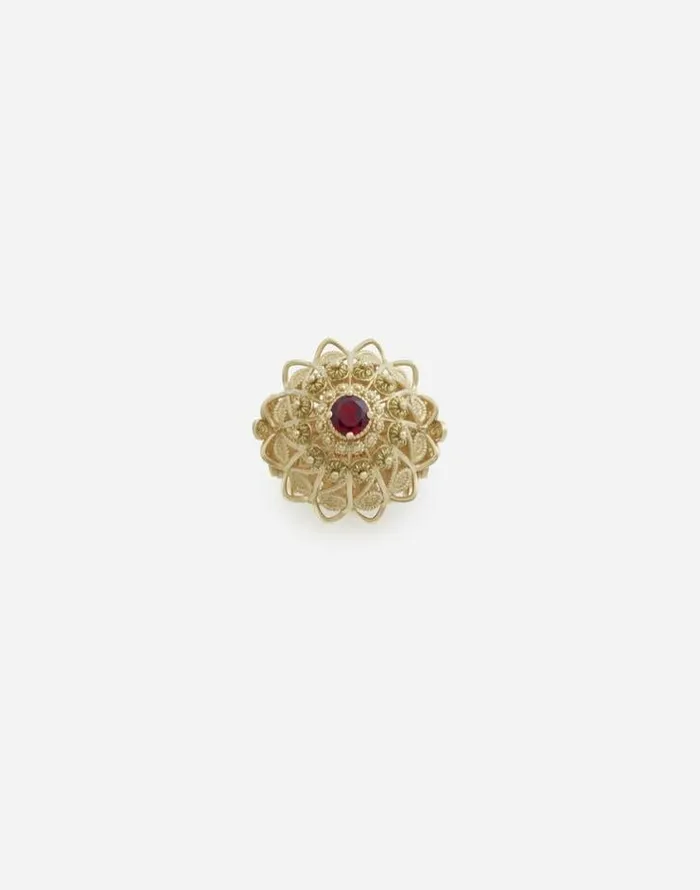 Dolce and Gabbana Rings Women Pizzo Ring In Yellow Gold And Rhodolite Garnet Gold