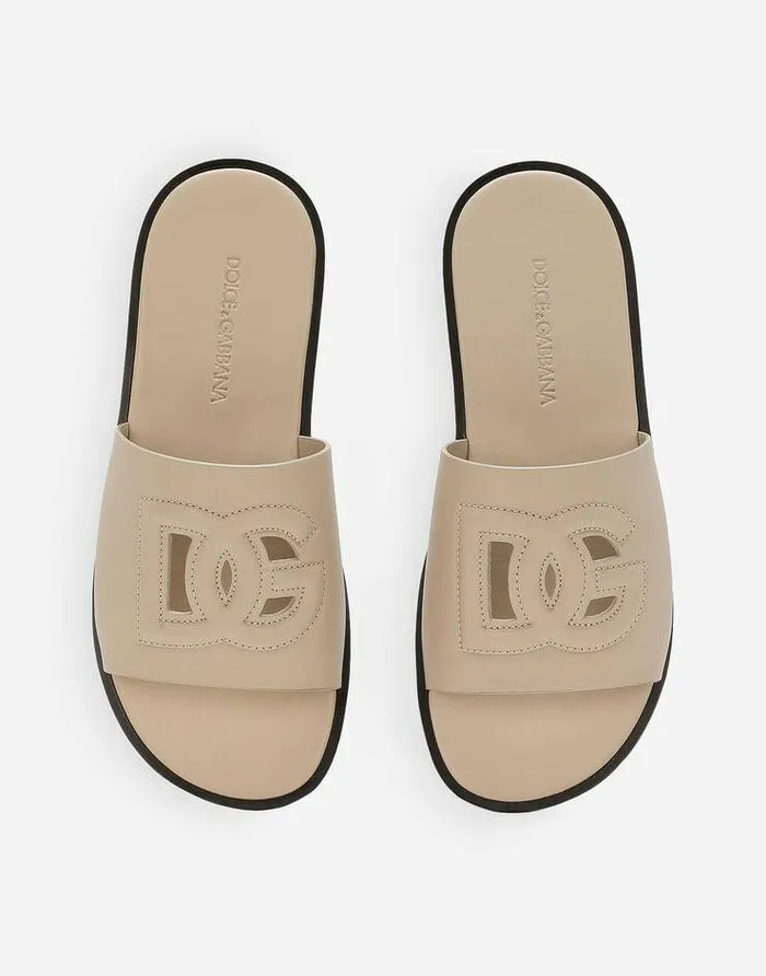 Dolce and Gabbana Sandals And Slides Men Calfskin Sandals Beige Dolce and Gabbana Sandals And Slides Men Calfskin Sandals Beige