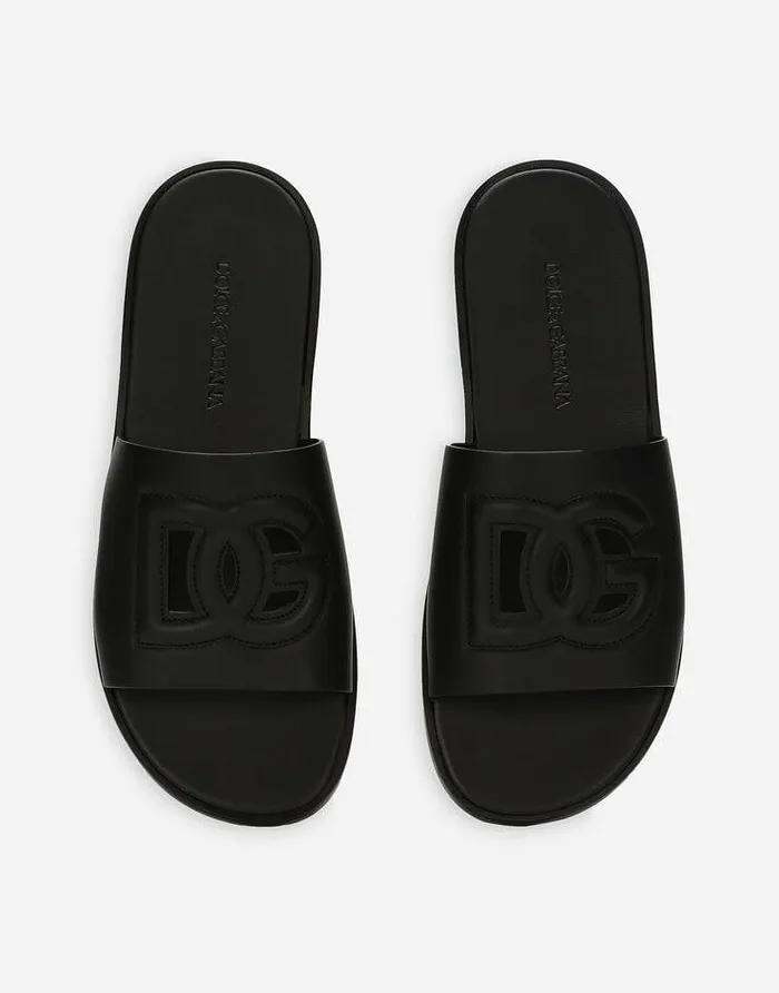 Dolce and Gabbana Sandals And Slides Men Calfskin Slide Black Dolce and Gabbana Sandals And Slides Men Calfskin Slide Black