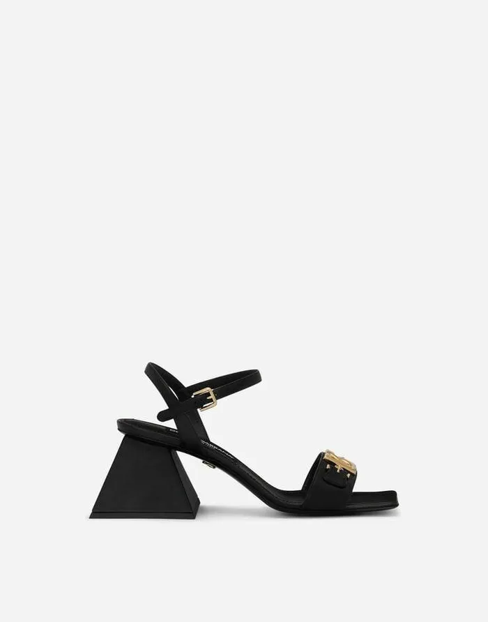 Dolce and Gabbana Sandals And Wedges Women Nappalook Fabric Sandals Black