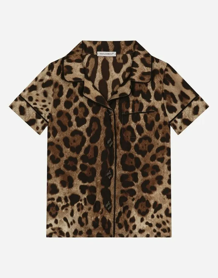 Dolce and Gabbana Shirts And Tops Children Leopardprint Twill Shirt Animal Print Dolce and Gabbana Shirts And Tops Children Leopardprint Twill Shirt Animal Print