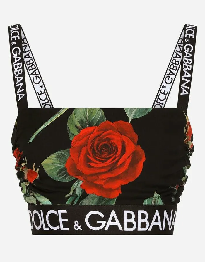 Dolce and Gabbana Shirts And Tops Women Charmeuse Top With Red Rose Print Multicolor Dolce and Gabbana Shirts And Tops Women Charmeuse Top With Red Rose Print Multicolor