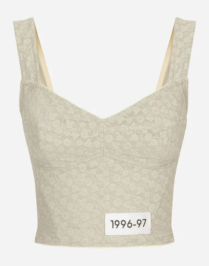 Dolce and Gabbana Shirts And Tops Women KIM DOLCEandGABBANA Floral Jacquard Corset Grey