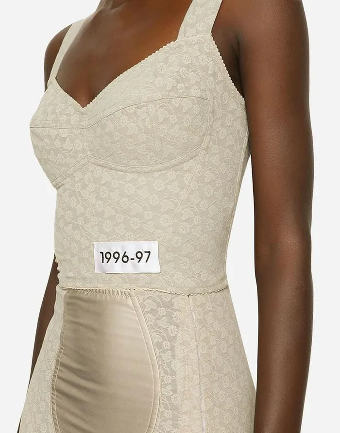 Dolce and Gabbana Shirts And Tops Women KIM DOLCEandGABBANA Floral Jacquard Corset Grey