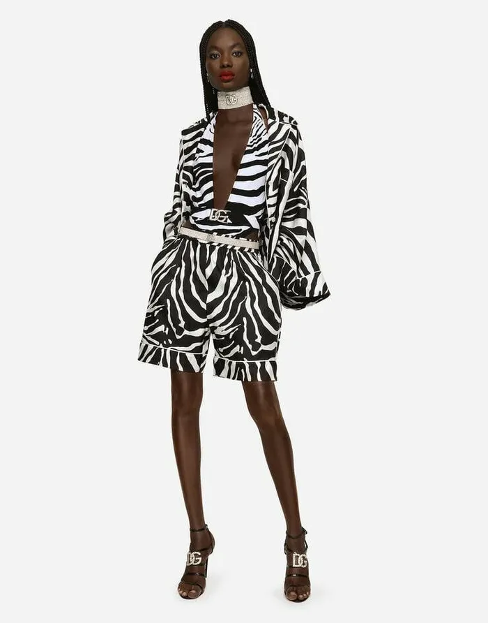 Dolce and Gabbana Shirts And Tops Women Zebraprint Twill Shirt Multicolor Dolce and Gabbana Shirts And Tops Women Zebraprint Twill Shirt Multicolor