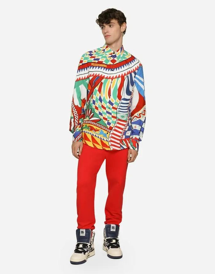 Dolce and Gabbana Shirts Men Carrettoprint Martinifit Poplin Shirt Multicolor Dolce and Gabbana Shirts Men Carrettoprint Martinifit Poplin Shirt Multicolor