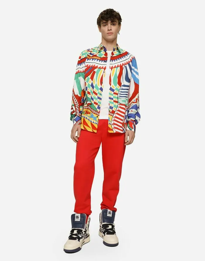 Dolce and Gabbana Shirts Men Carrettoprint Martinifit Poplin Shirt Multicolor Dolce and Gabbana Shirts Men Carrettoprint Martinifit Poplin Shirt Multicolor