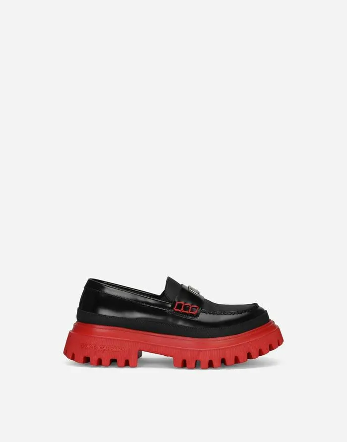 Dolce and Gabbana Shoes 2438 Children Calfskin Loafers Black