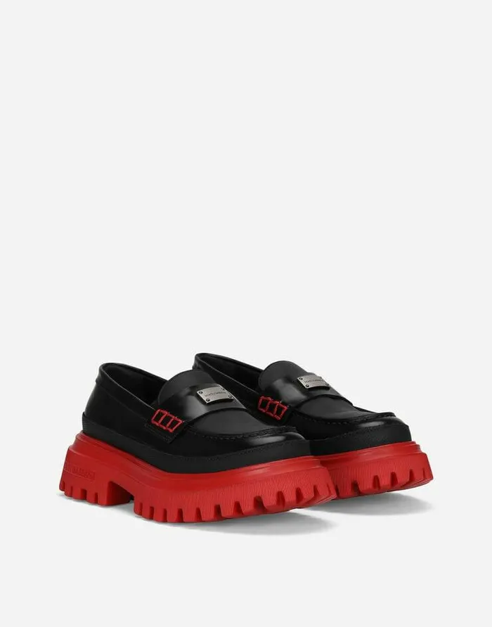 Dolce and Gabbana Shoes 2438 Children Calfskin Loafers Black Dolce and Gabbana Shoes 2438 Children Calfskin Loafers Black