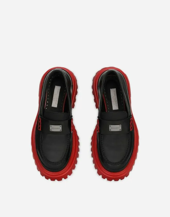 Dolce and Gabbana Shoes 2438 Children Calfskin Loafers Black Dolce and Gabbana Shoes 2438 Children Calfskin Loafers Black