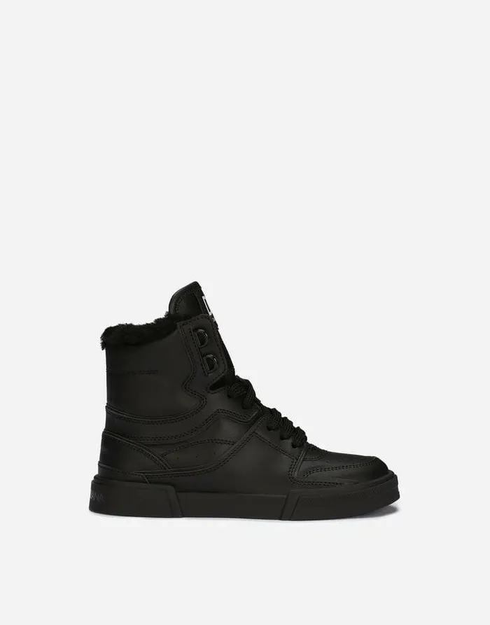 Dolce and Gabbana Shoes 2438 Children Portofino New Roma Hightop Sneakers Black Dolce and Gabbana Shoes 2438 Children Portofino New Roma Hightop Sneakers Black