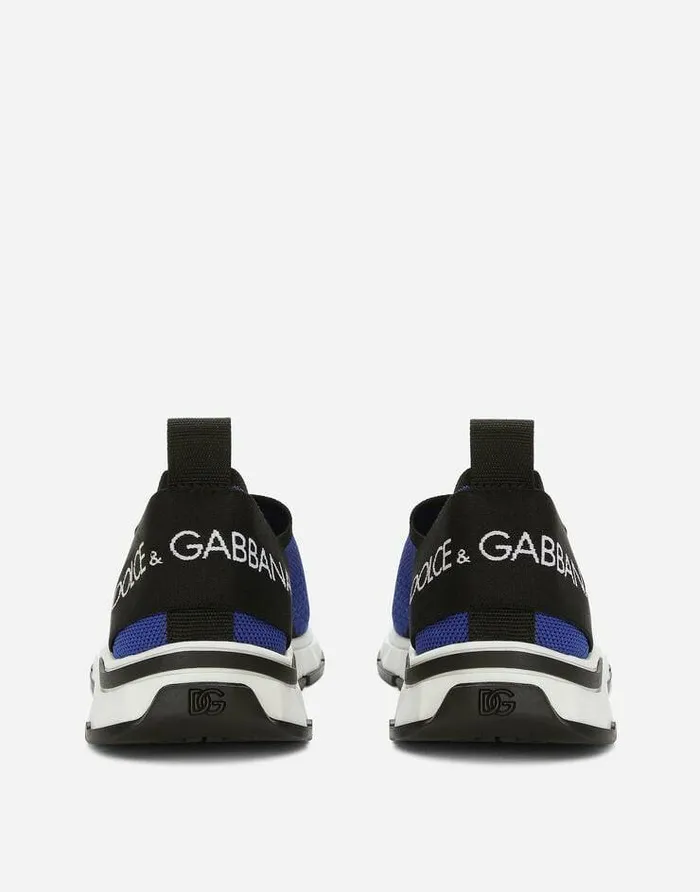 Dolce and Gabbana Shoes 2438 Children Stretch Mesh Sorrento 20 Sneakers Blue