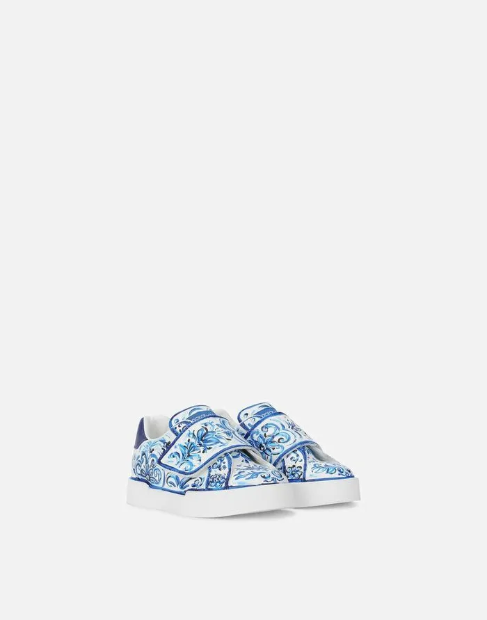 Dolce and Gabbana Shoes For First Steps 1926 Children Majolicaprint Portofino Light Sneakers Multicolor Dolce and Gabbana Shoes For First Steps 1926 Children Majolicaprint Portofino Light Sneakers Multicolor