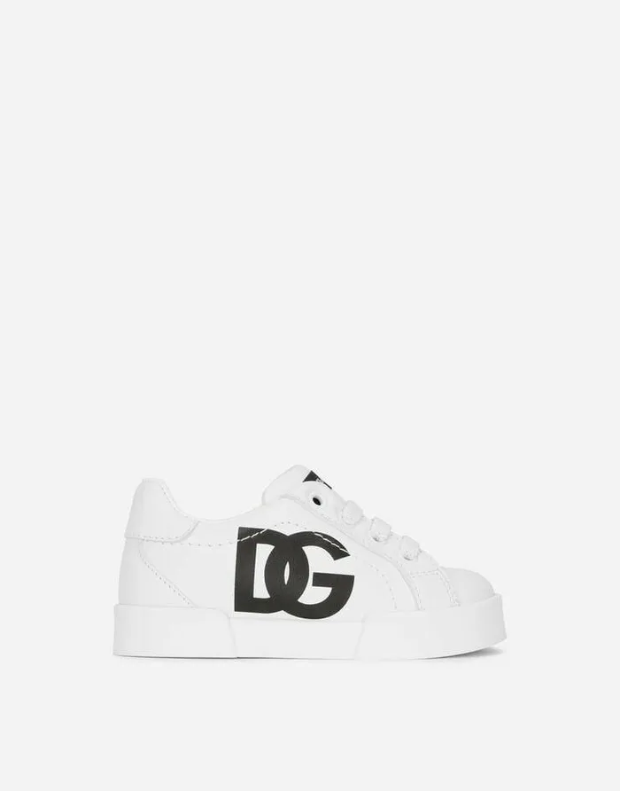 Dolce and Gabbana Shoes For First Steps 1926 Children Portofino Light Sneakers With DG Logo White Dolce and Gabbana Shoes For First Steps 1926 Children Portofino Light Sneakers With DG Logo White