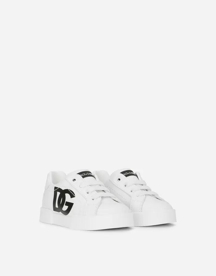 Dolce and Gabbana Shoes For First Steps 1926 Children Portofino Light Sneakers With DG Logo White Dolce and Gabbana Shoes For First Steps 1926 Children Portofino Light Sneakers With DG Logo White