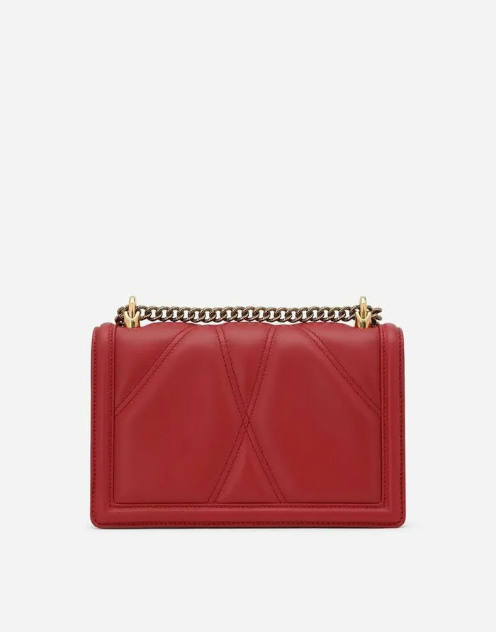 Dolce and Gabbana Shoulder And Crossbody Bags Women Medium Devotion Bag In Quilted Nappa Leather Red Dolce and Gabbana Shoulder And Crossbody Bags Women Medium Devotion Bag In Quilted Nappa Leather Red