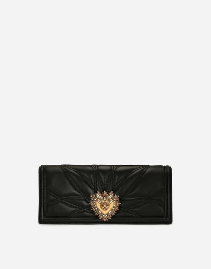 Dolce and Gabbana Shoulder And Crossbody Bags Women Quilted Nappa Leather Devotion Baguette Bag Black Dolce and Gabbana Shoulder And Crossbody Bags Women Quilted Nappa Leather Devotion Baguette Bag Black
