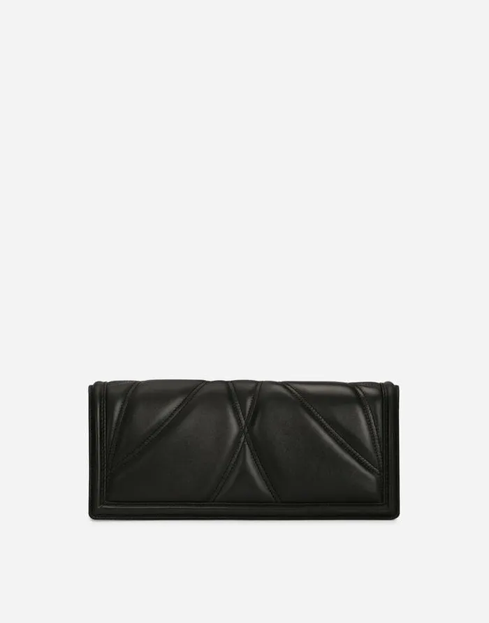 Dolce and Gabbana Shoulder And Crossbody Bags Women Quilted Nappa Leather Devotion Baguette Bag Black