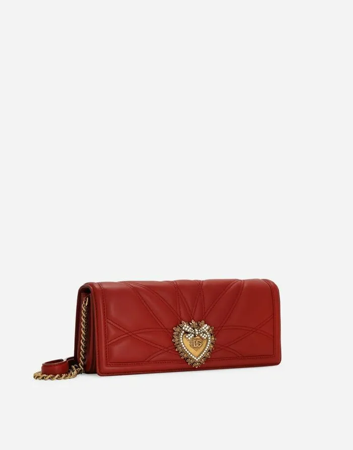 Dolce and Gabbana Shoulder And Crossbody Bags Women Quilted Nappa Leather Devotion Baguette Bag Red Dolce and Gabbana Shoulder And Crossbody Bags Women Quilted Nappa Leather Devotion Baguette Bag Red