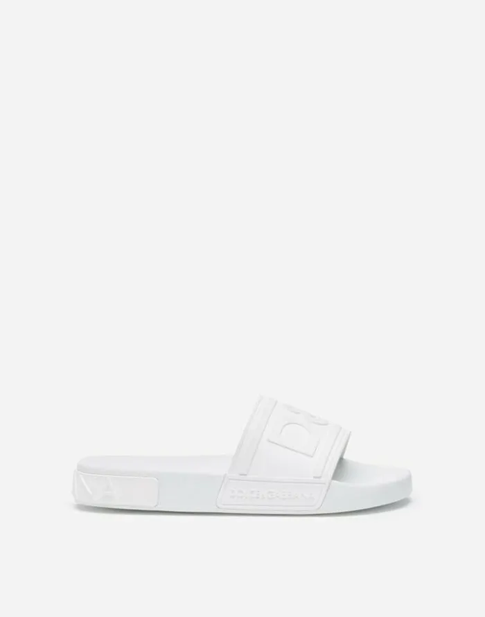 Dolce and Gabbana Slides And Mules Women Rubber Beachwear Slides With DG Logo White Dolce and Gabbana Slides And Mules Women Rubber Beachwear Slides With DG Logo White