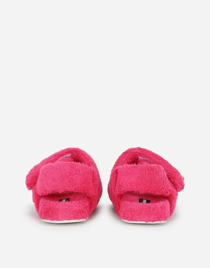 Dolce and Gabbana Slides And Mules Women Terrycloth Sandals Fuchsia