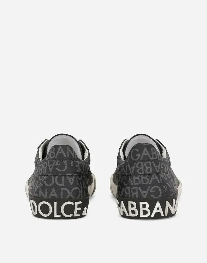 Dolce and Gabbana Sneakers Men Coated Jacquard Portofino Vintage Sneakers Multicolor Dolce and Gabbana Sneakers Men Coated Jacquard Portofino Vintage Sneakers Multicolor