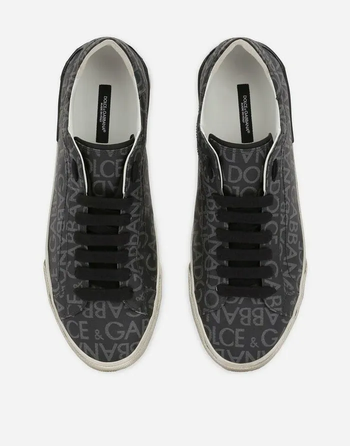 Dolce and Gabbana Sneakers Men Coated Jacquard Portofino Vintage Sneakers Multicolor Dolce and Gabbana Sneakers Men Coated Jacquard Portofino Vintage Sneakers Multicolor