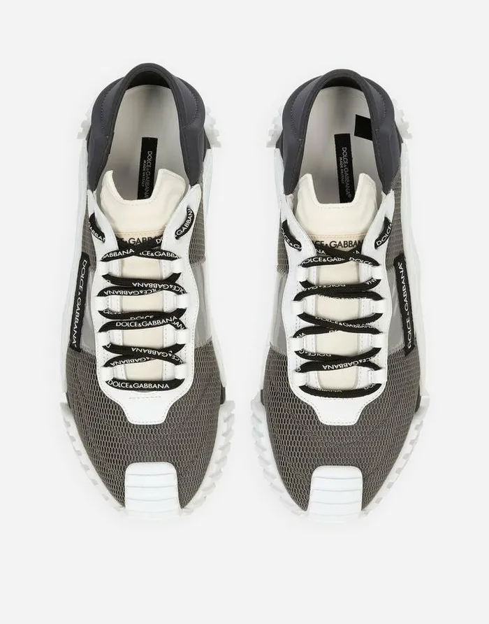 Dolce and Gabbana Sneakers Men NS1 Slip On Sneakers In Mixed Materials Grey Dolce and Gabbana Sneakers Men NS1 Slip On Sneakers In Mixed Materials Grey
