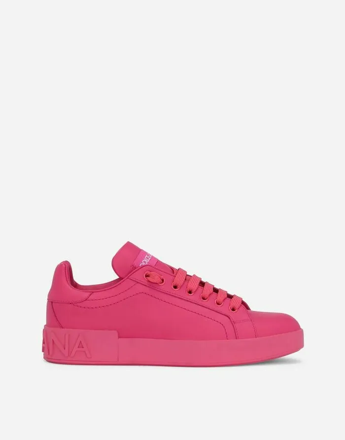 Dolce and Gabbana Sneakers Women Calfskin Portofino Sneakers Pink