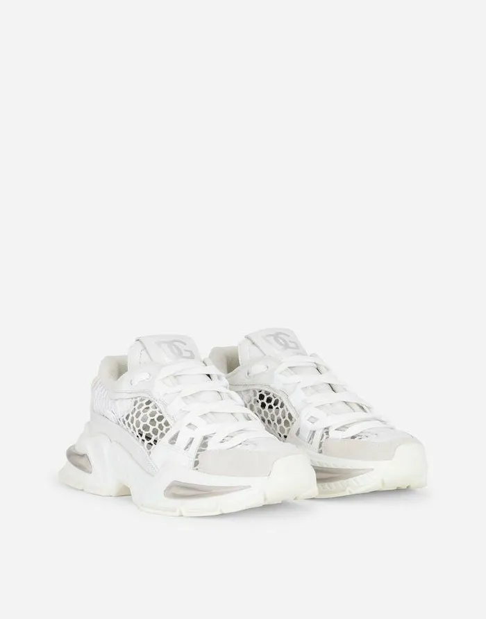 Dolce and Gabbana Sneakers Women Mixedmaterial Airmaster Sneakers White