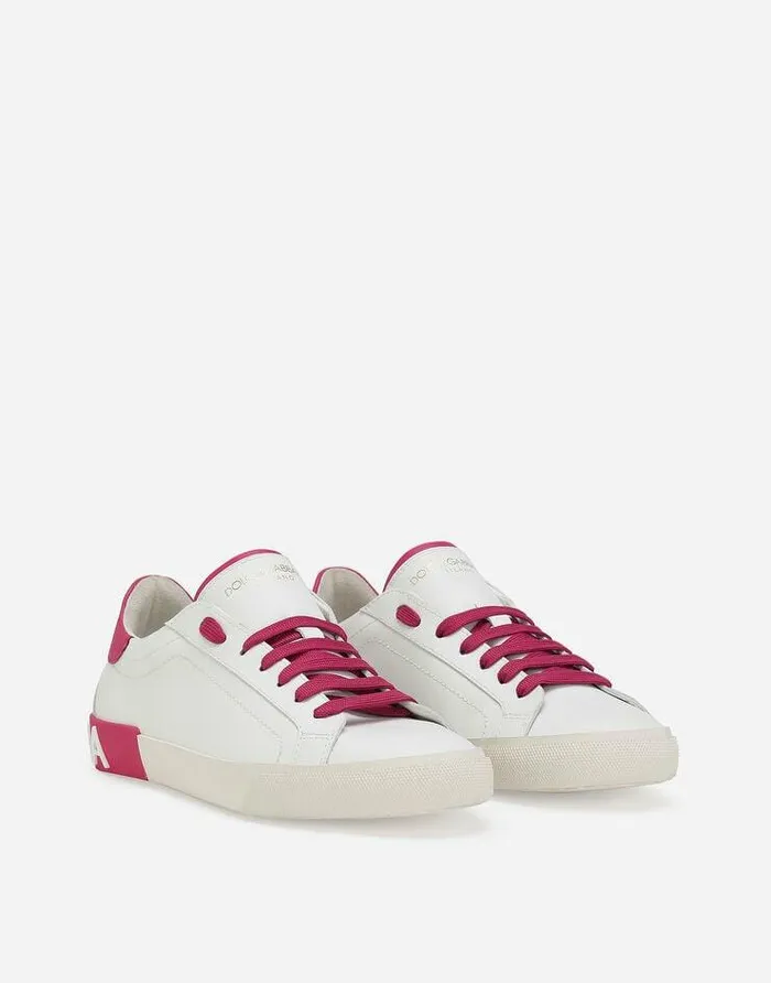 Dolce and Gabbana Sneakers Women Portofino Vintage Calfskin Sneakers Multicolor