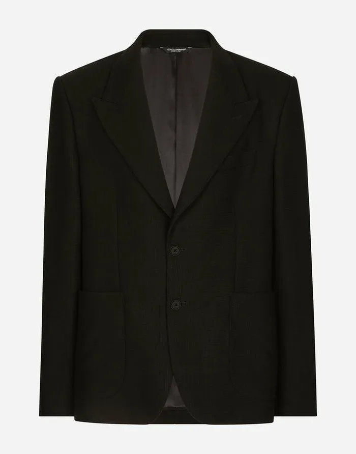 Dolce and Gabbana Suits And Blazers Men Singlebreasted Jersey Jacket Black