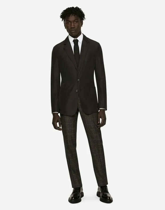 Dolce and Gabbana Suits And Blazers Men Singlebreasted Nylon Jacket Blue Dolce and Gabbana Suits And Blazers Men Singlebreasted Nylon Jacket Blue