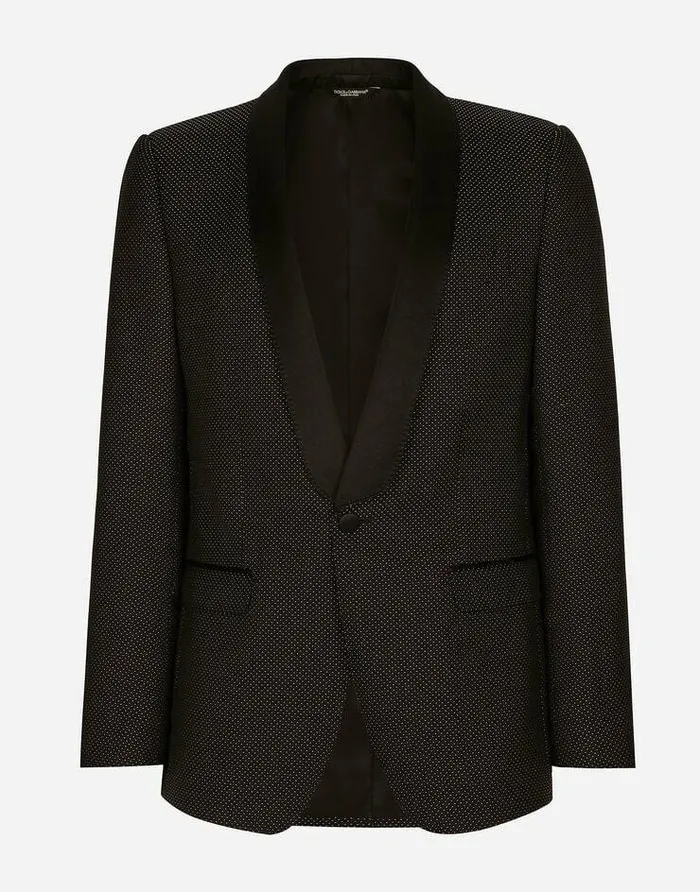 Dolce and Gabbana Suits And Blazers Men Stretch Wool Martinifit Tuxedo Suit Multicolor Dolce and Gabbana Suits And Blazers Men Stretch Wool Martinifit Tuxedo Suit Multicolor