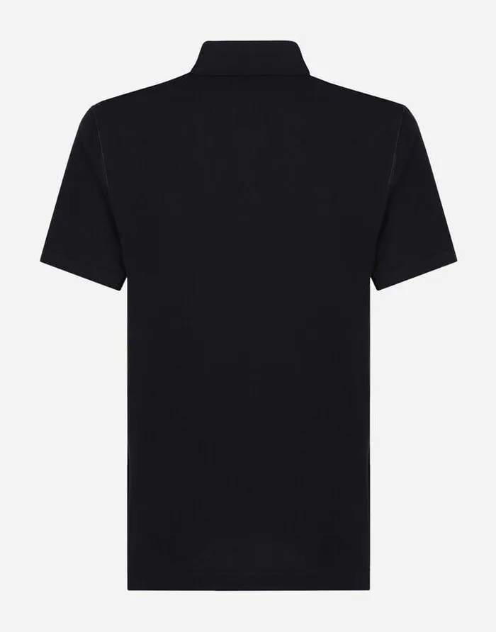 Dolce and Gabbana TShirts And Polos Men Cotton Piqu Poloshirt With Branded Tag Blue
