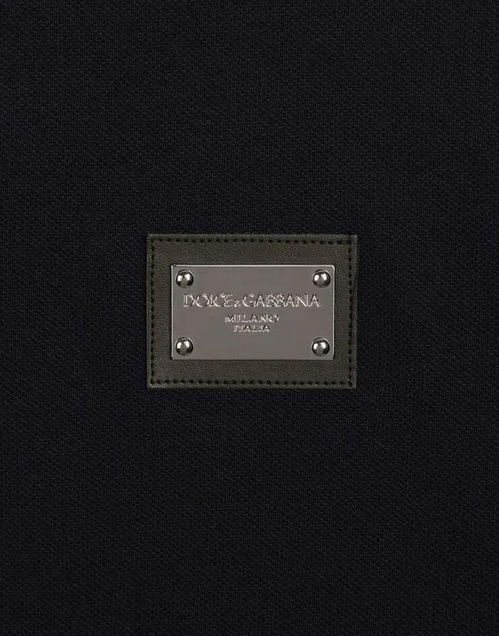 Dolce and Gabbana TShirts And Polos Men Cotton Piqu Poloshirt With Branded Tag Blue