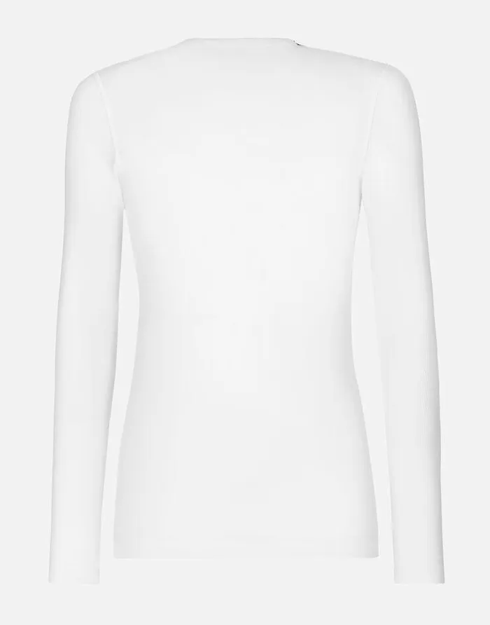 Dolce and Gabbana TShirts And Polos Men Finerib Cotton Granddadneck Tshirt White Dolce and Gabbana TShirts And Polos Men Finerib Cotton Granddadneck Tshirt White