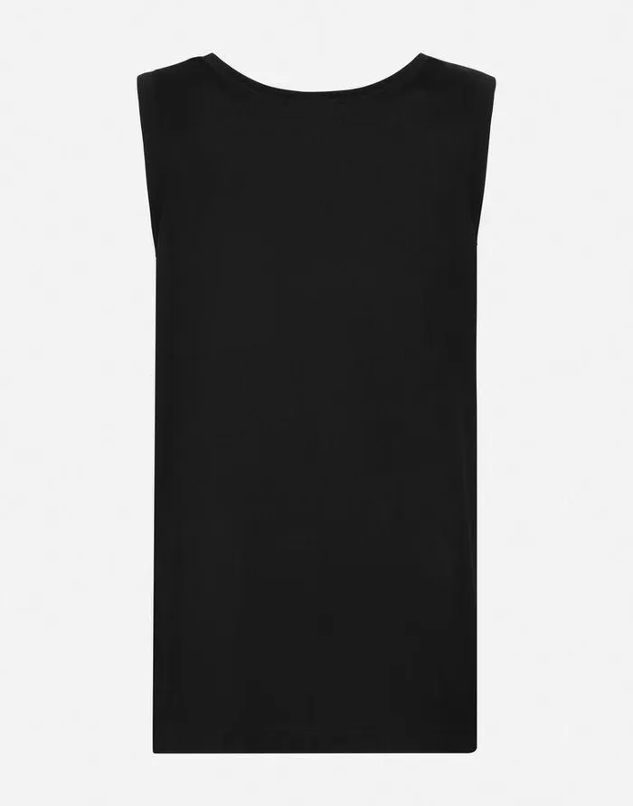Dolce and Gabbana TShirts And Polos Men Jersey Singlet With Branded Tag Black Dolce and Gabbana TShirts And Polos Men Jersey Singlet With Branded Tag Black