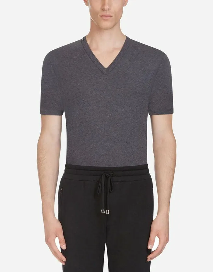 Dolce and Gabbana TShirts And Polos Men Tshirt In Cotton Grey Dolce and Gabbana TShirts And Polos Men Tshirt In Cotton Grey