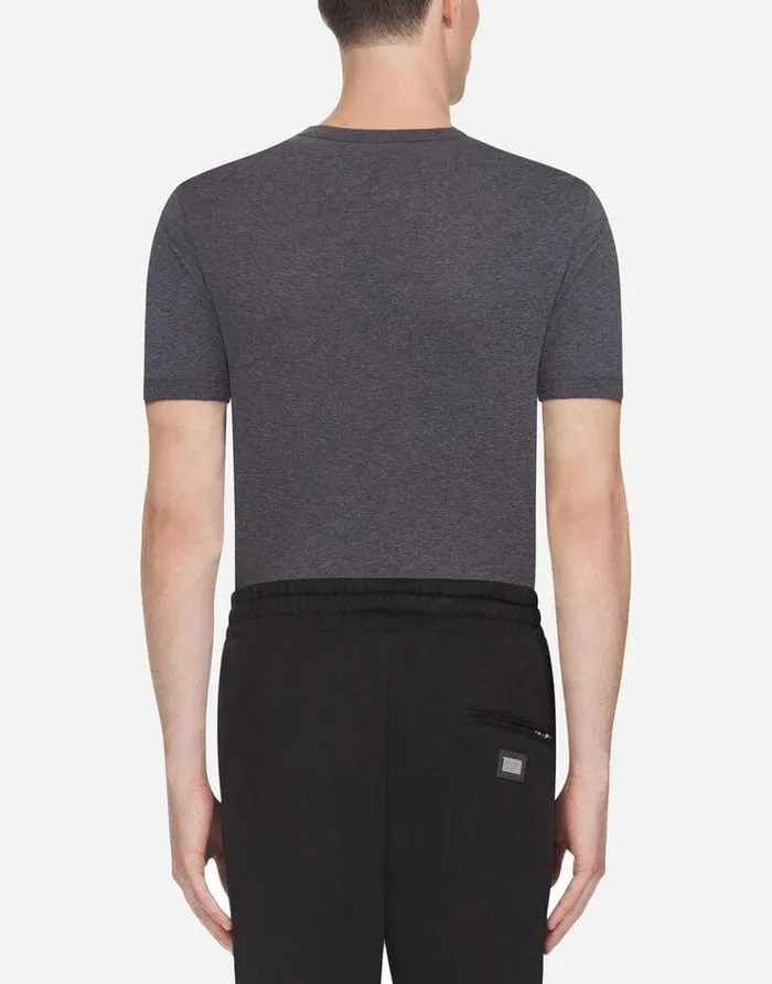 Dolce and Gabbana TShirts And Polos Men Tshirt In Cotton Grey Dolce and Gabbana TShirts And Polos Men Tshirt In Cotton Grey