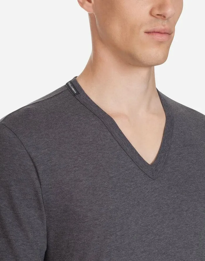Dolce and Gabbana TShirts And Polos Men Tshirt In Cotton Grey Dolce and Gabbana TShirts And Polos Men Tshirt In Cotton Grey