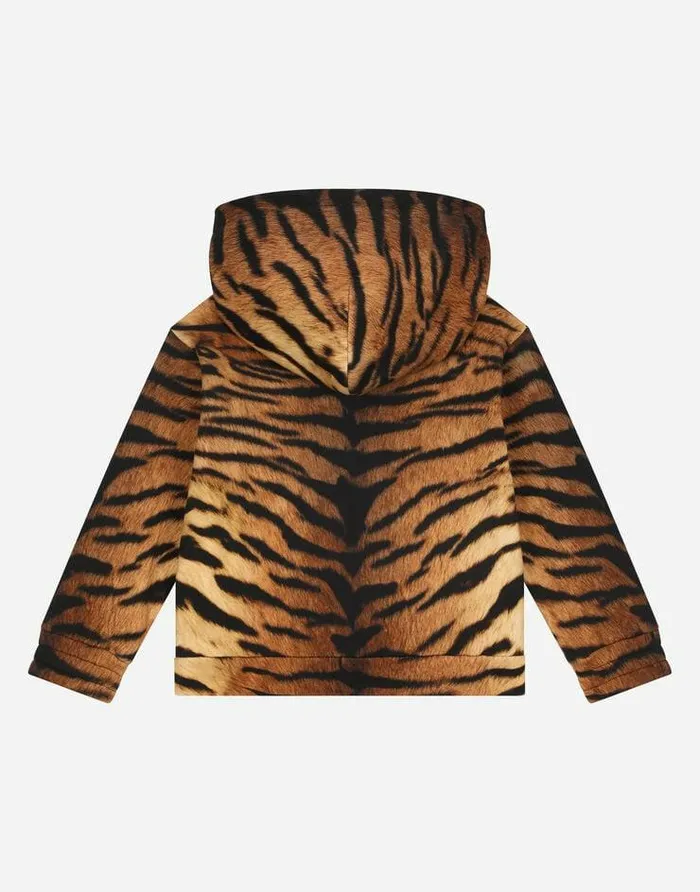 Dolce and Gabbana TShirts And Sweatshirts Children Jersey Hoodie With Tiger Print Multicolor Dolce and Gabbana TShirts And Sweatshirts Children Jersey Hoodie With Tiger Print Multicolor
