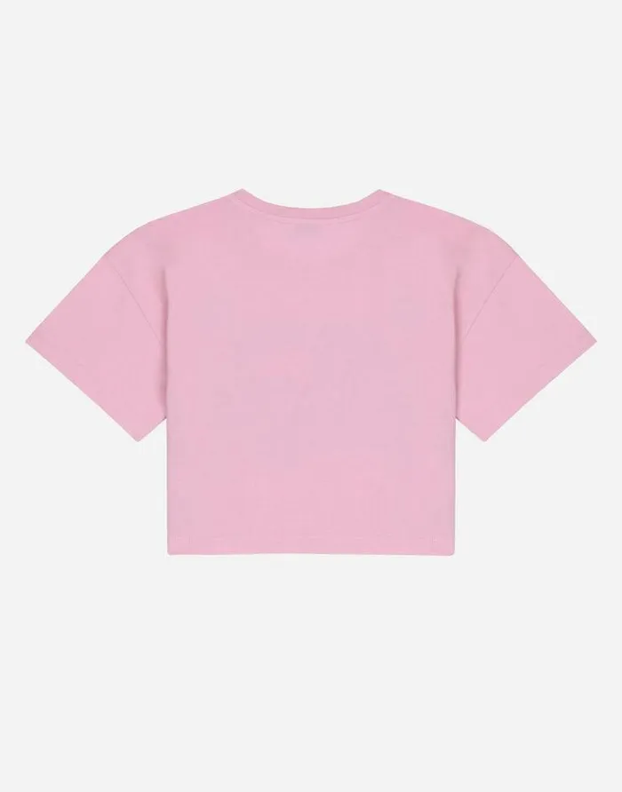 Dolce and Gabbana TShirts And Sweatshirts Children Jersey Roundneck Tshirt DG Logo Patch Pink Dolce and Gabbana TShirts And Sweatshirts Children Jersey Roundneck Tshirt DG Logo Patch Pink